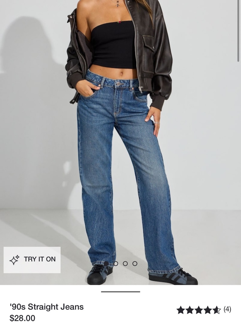 Garage High-Rise Straight Jeans in Light Blue Denim